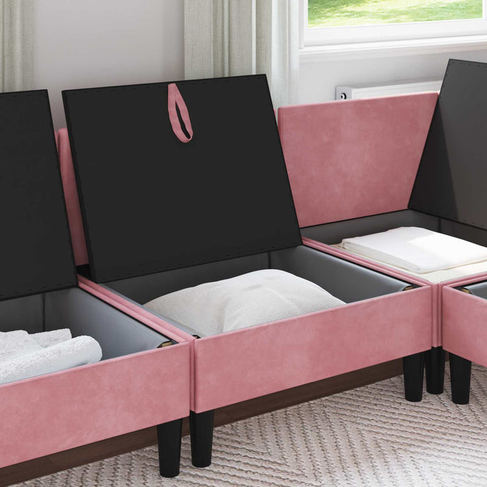 Sofa cu Depozitare Roz Catifea - WALTI WALTI