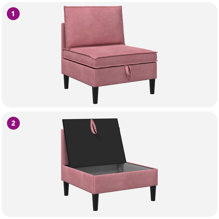 Sofa cu Depozitare Roz Catifea - WALTI WALTI