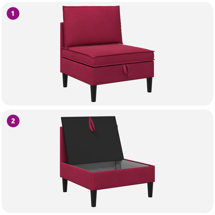 Sofa cu Depozitare Roșu Vin Catifea - WALTI WALTI