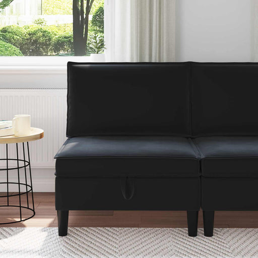 Sofa cu Depozitare Negru Catifea - WALTI WALTI