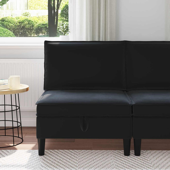 Sofa cu Depozitare Negru Catifea - WALTI WALTI