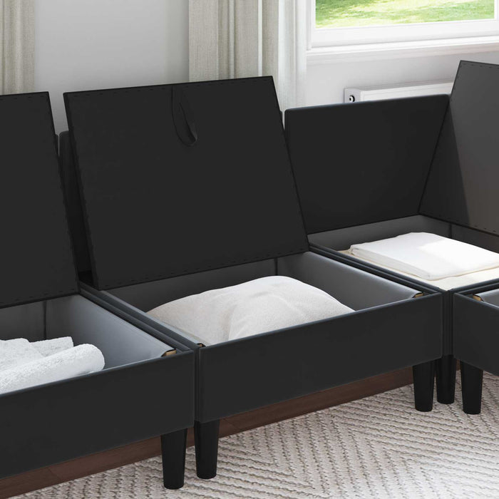 Sofa cu Depozitare Negru Catifea - WALTI WALTI
