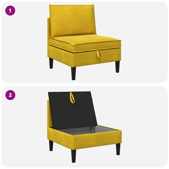 Sofa cu Depozitare Galben Catifea - WALTI WALTI