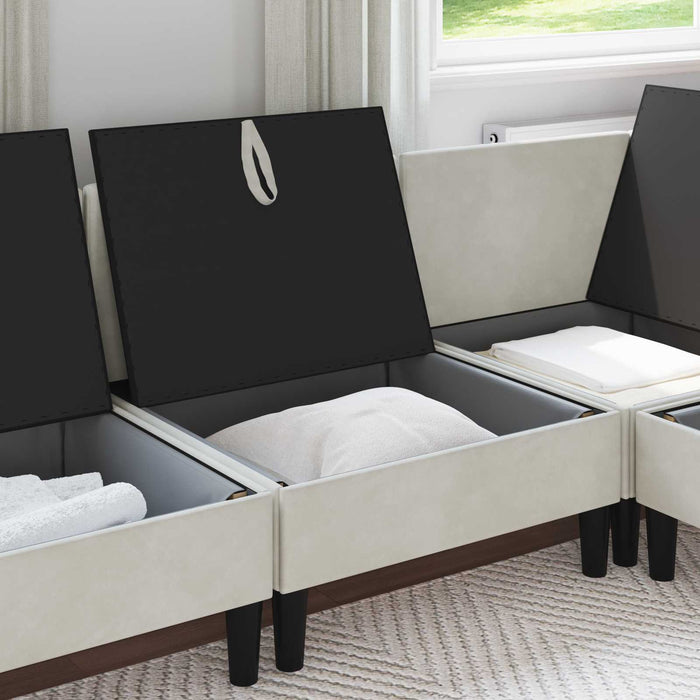 Sofa cu Depozitare Crem Catifea - WALTI WALTI