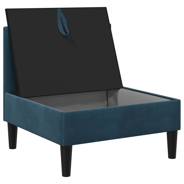 Sofa cu Depozitare albastru Catifea - WALTI WALTI
