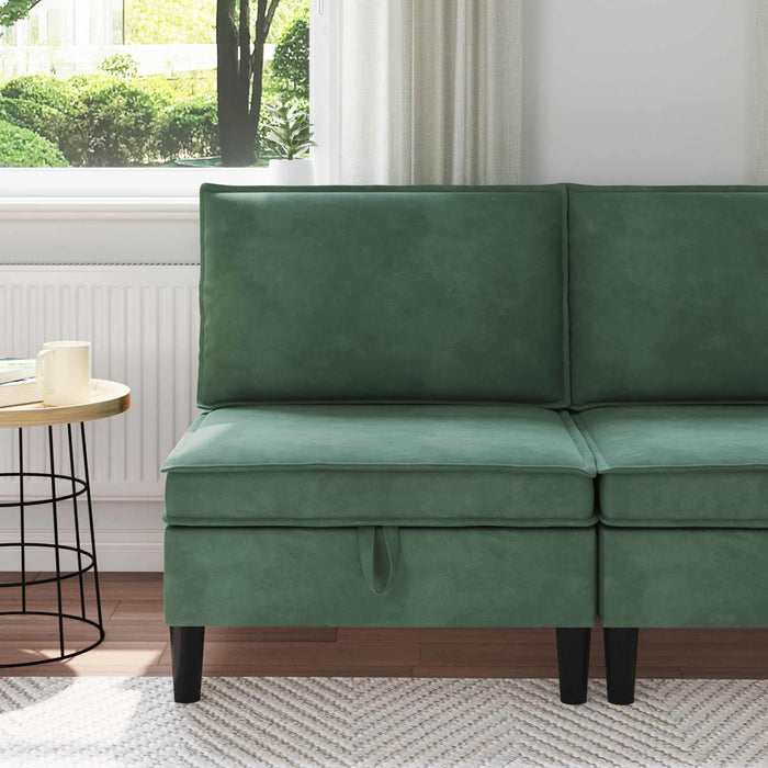 Sofa cu Depozitare Verde Mării Catifea - WALTI WALTI