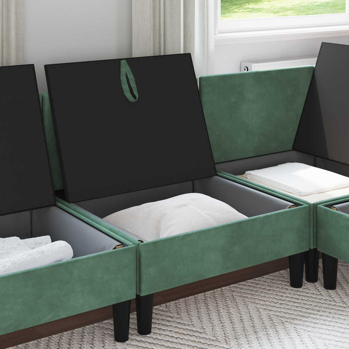 Sofa cu Depozitare Verde Mării Catifea - WALTI WALTI