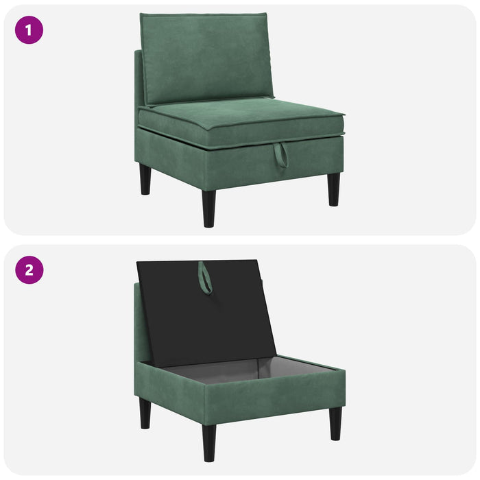 Sofa cu Depozitare Verde Mării Catifea - WALTI WALTI