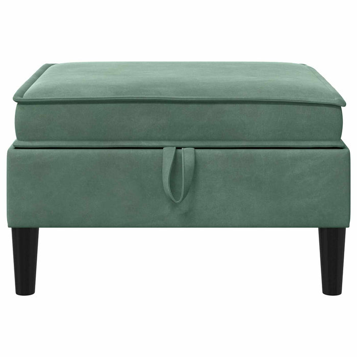 Taburet cu depozitare Verde Mării Catifea - WALTI WALTI