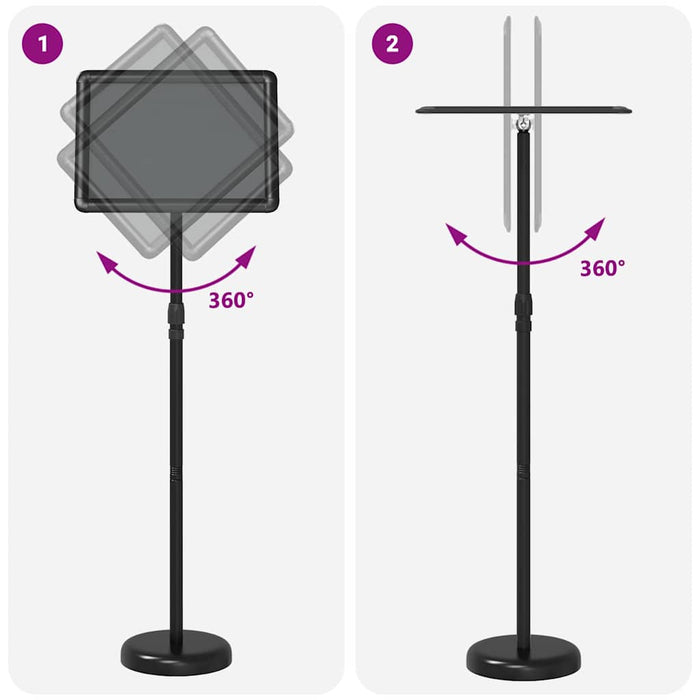 Panouri pentru Târguri Negru 30 x 25 x 128 cm Aluminiu - WALTI WALTI