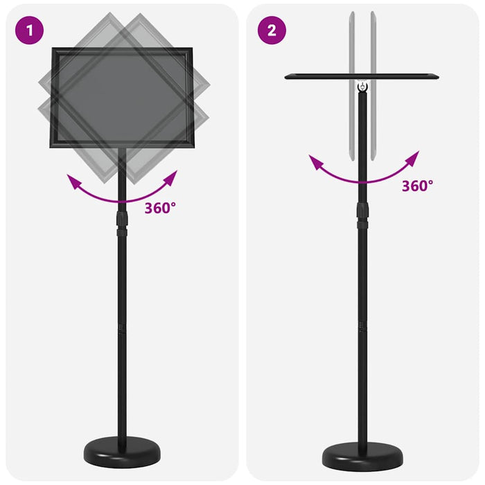 Panouri pentru Târguri Negru 25 x 25 x 125 cm Aluminiu - WALTI WALTI