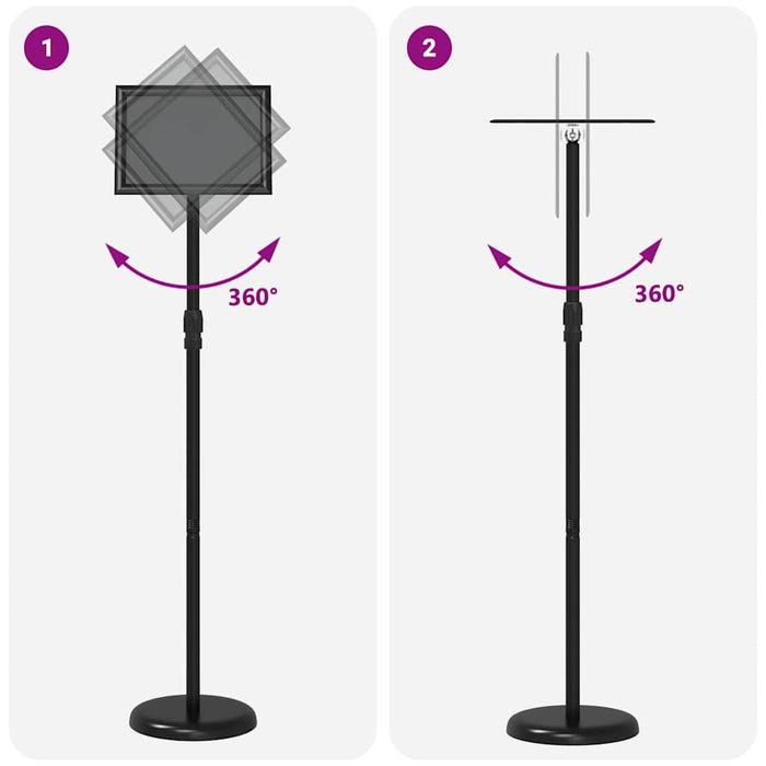Panouri pentru Târguri Negru 25 x 25 x 125 cm Aluminiu - WALTI WALTI