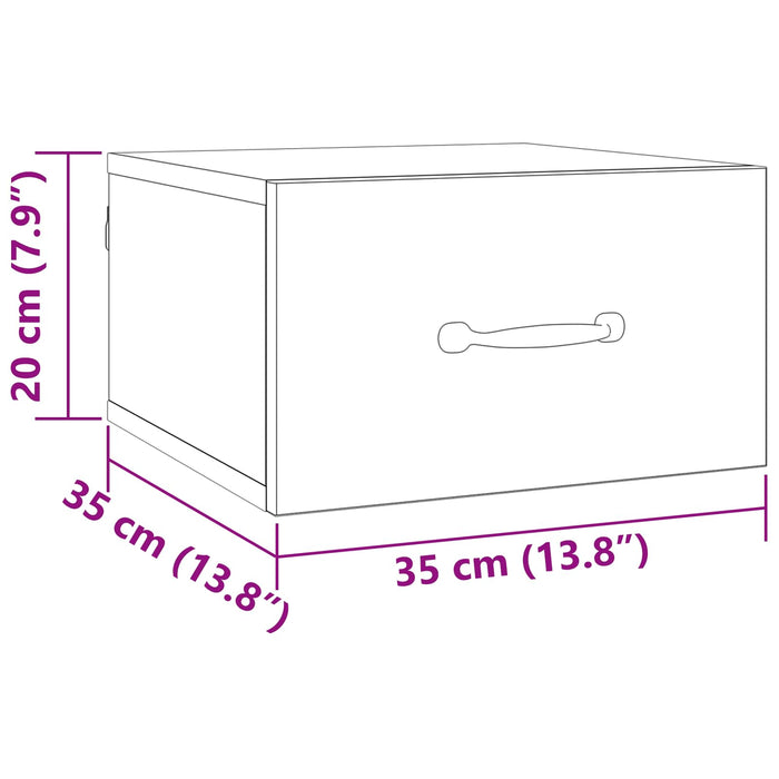 Dulap de noapte Lemn Vechi 35 x 35 x 20 cm Lemn compozit - WALTI WALTI