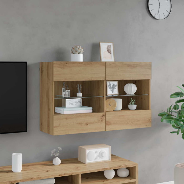 Dulap TV de perete Stejar Artizanal 98,5 x 30 x 60,5 cm - WALTI WALTI