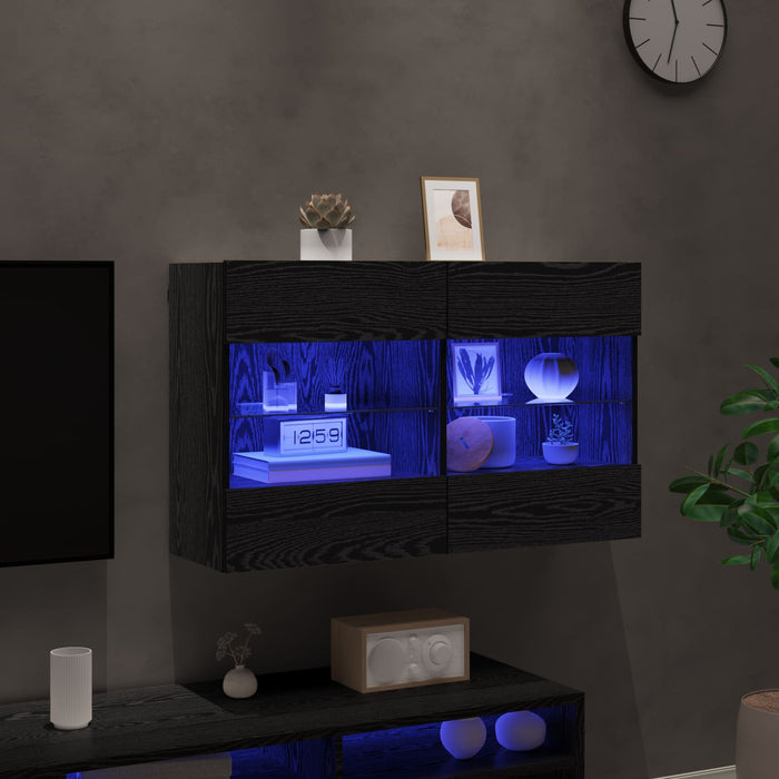 Dulap TV de perete Pe perete Stejar Negru 98,5 x 30 x 60,5 cm - WALTI WALTI