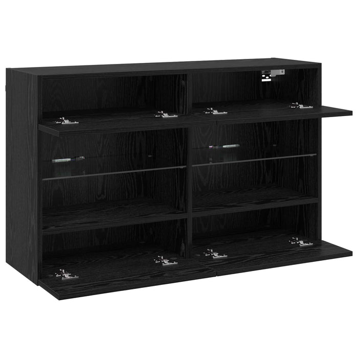 Dulap TV de perete Pe perete Stejar Negru 98,5 x 30 x 60,5 cm - WALTI WALTI