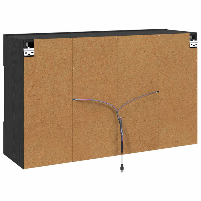 Dulap TV de perete Pe perete Stejar Negru 98,5 x 30 x 60,5 cm - WALTI WALTI
