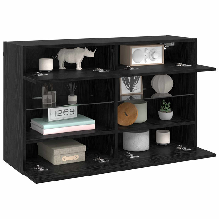 Dulap TV de perete Pe perete Stejar Negru 98,5 x 30 x 60,5 cm - WALTI WALTI
