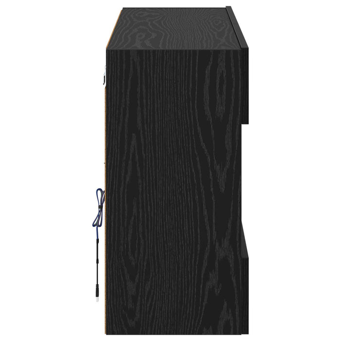 Dulap TV de perete Pe perete Stejar Negru 98,5 x 30 x 60,5 cm - WALTI WALTI