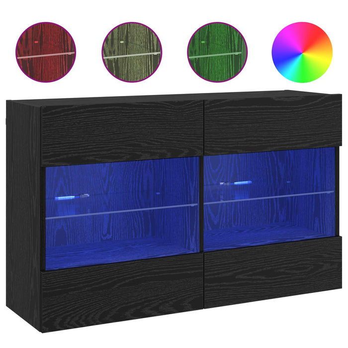 Dulap TV de perete Pe perete Stejar Negru 98,5 x 30 x 60,5 cm - WALTI WALTI