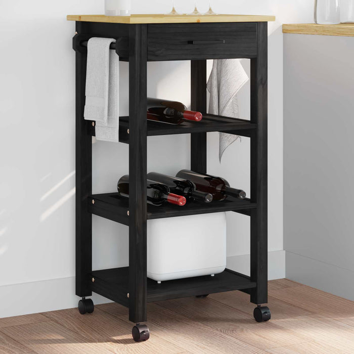 Troler de Bucătărie Simplu Negru 88,5 x 40 x 48 cm - WALTI WALTI