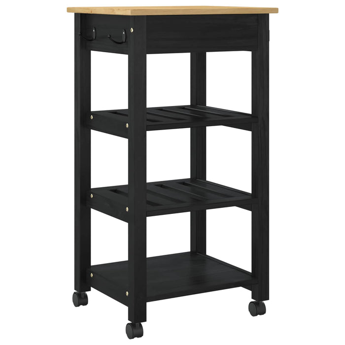 Troler de Bucătărie Simplu Negru 88,5 x 40 x 48 cm - WALTI WALTI