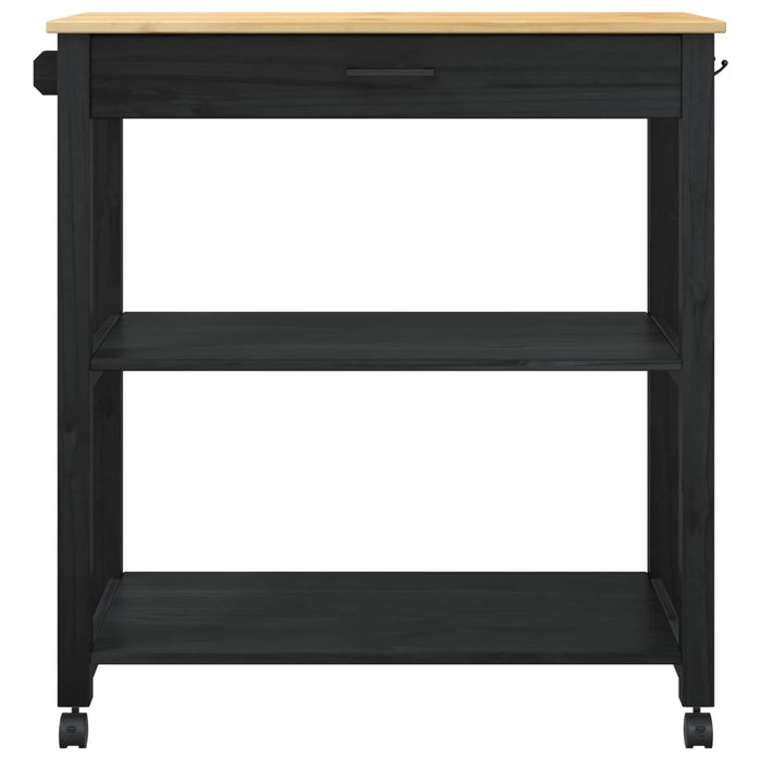 Troler de Bucătărie Simplu Negru 88,5 x 40 x 48 cm - WALTI WALTI