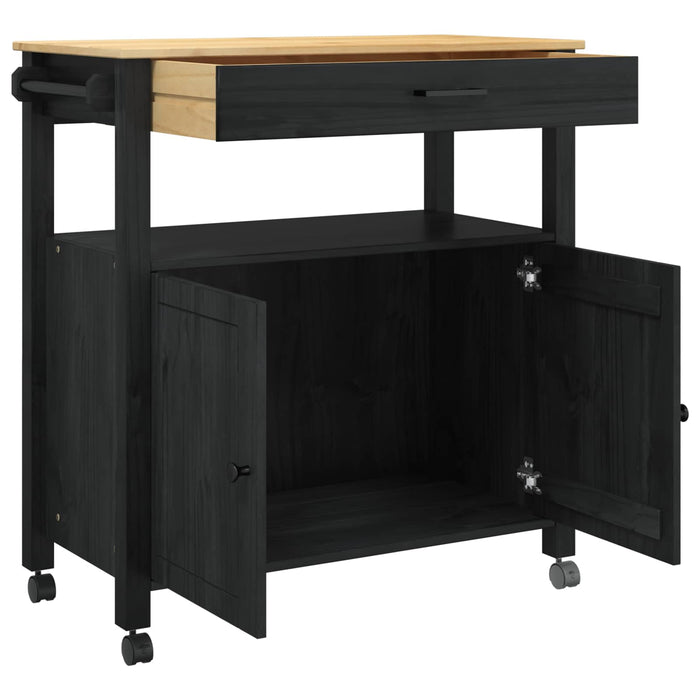 Troler de Bucătărie MONZA Negru 84 x 40 x 88,5 cm - WALTI WALTI