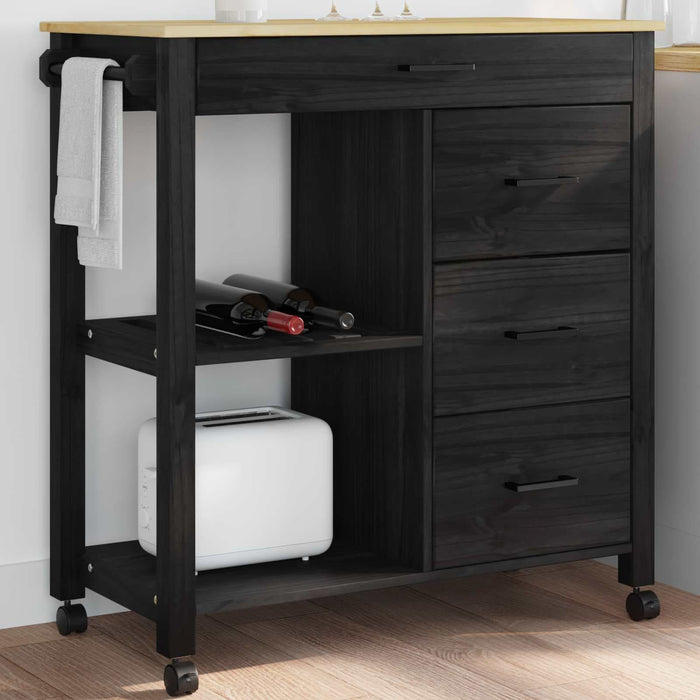 Troler de Bucătărie MONZA Negru 84 x 40 x 88,5 cm - WALTI WALTI