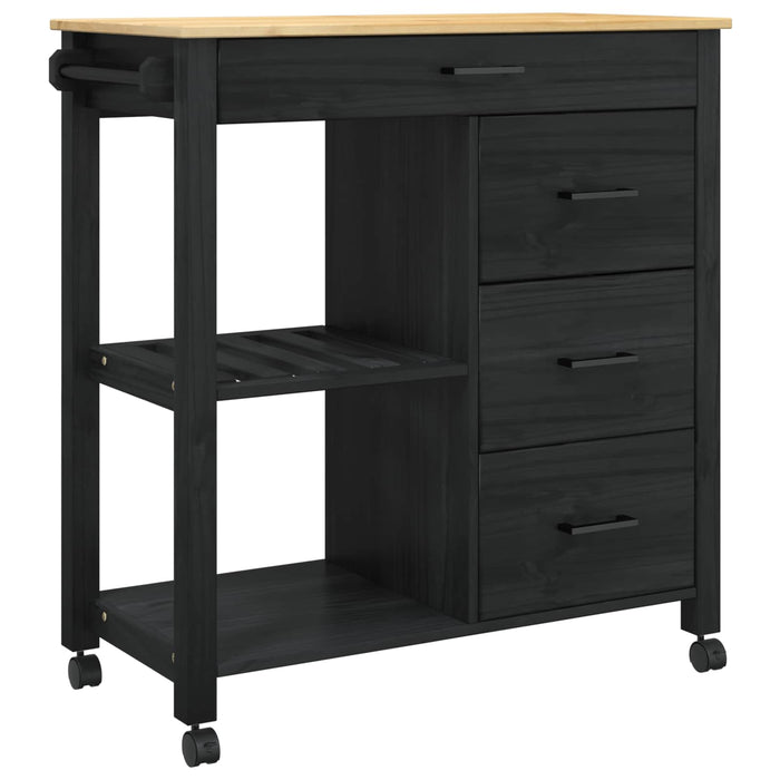 Troler de Bucătărie MONZA Negru 84 x 40 x 88,5 cm - WALTI WALTI