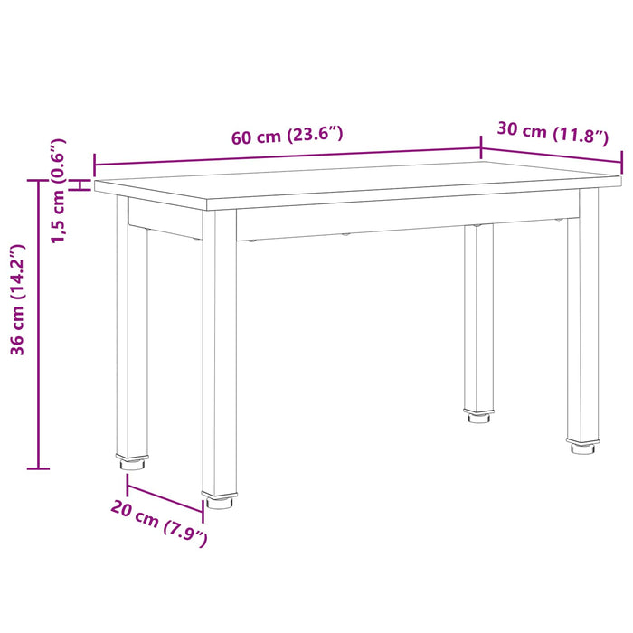 Masă de cafea Alb 60 x 30 x 36 cm Lemn de pin masiv WALTI