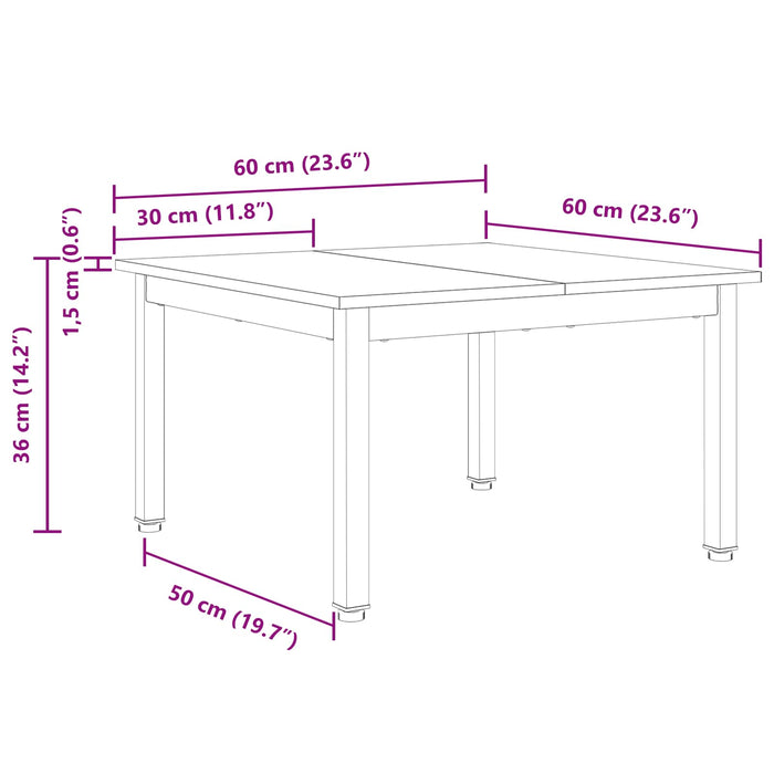 Masă de cafea Alb 60 x 60 x 36 cm Lemn de pin masiv WALTI