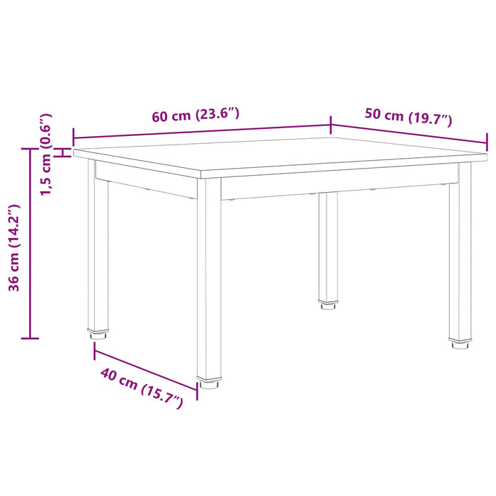 Masă de cafea Alb 60 x 50 x 36 cm Lemn de pin masiv WALTI