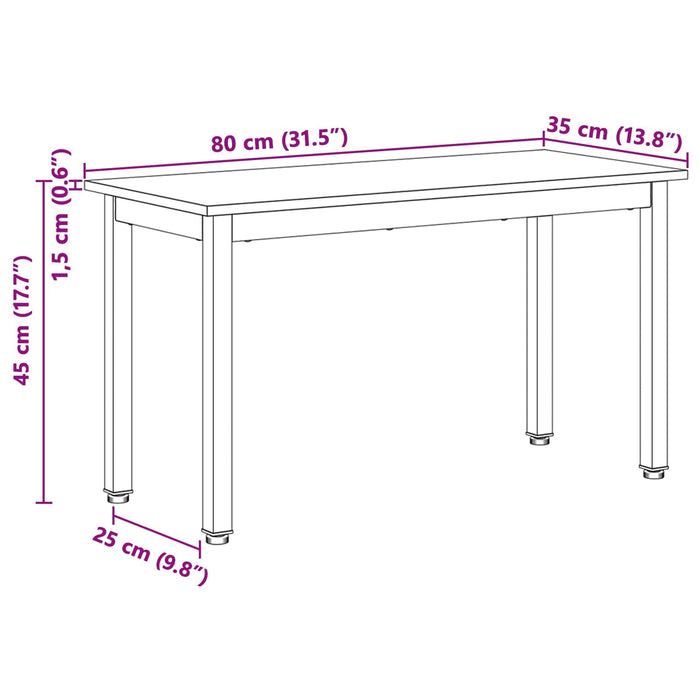 bancă natural 80 x 35 x 45 cm Lemn de pin masiv - WALTI WALTI