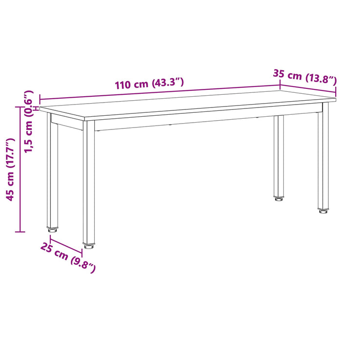 bancă natural 110 x 35 x 45 cm Lemn de pin masiv - WALTI WALTI