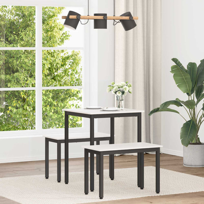 Masă de dining Alb 60 x 60 x 75 cm Lemn de pin masiv WALTI