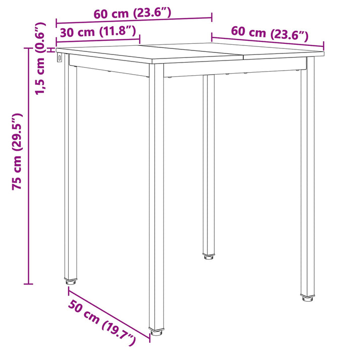 Masă de dining Alb 60 x 60 x 75 cm Lemn de pin masiv WALTI