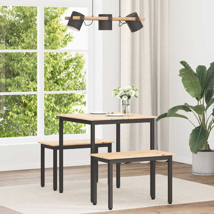 Masă de dining natural 70 x 70 x 75 cm Lemn de pin masiv - WALTI WALTI