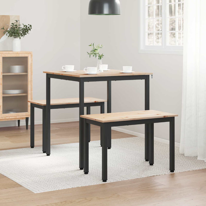 Masă de dining natural 70 x 70 x 75 cm Lemn de pin masiv - WALTI WALTI