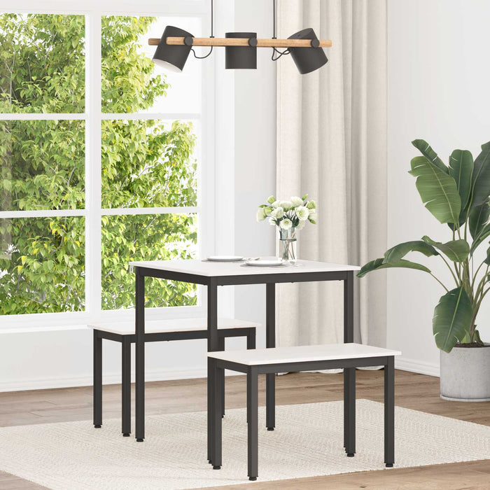 Masă de dining Alb 70 x 70 x 75 cm Lemn de pin masiv WALTI