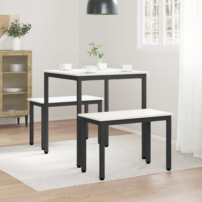 Masă de dining Alb 70 x 70 x 75 cm Lemn de pin masiv WALTI