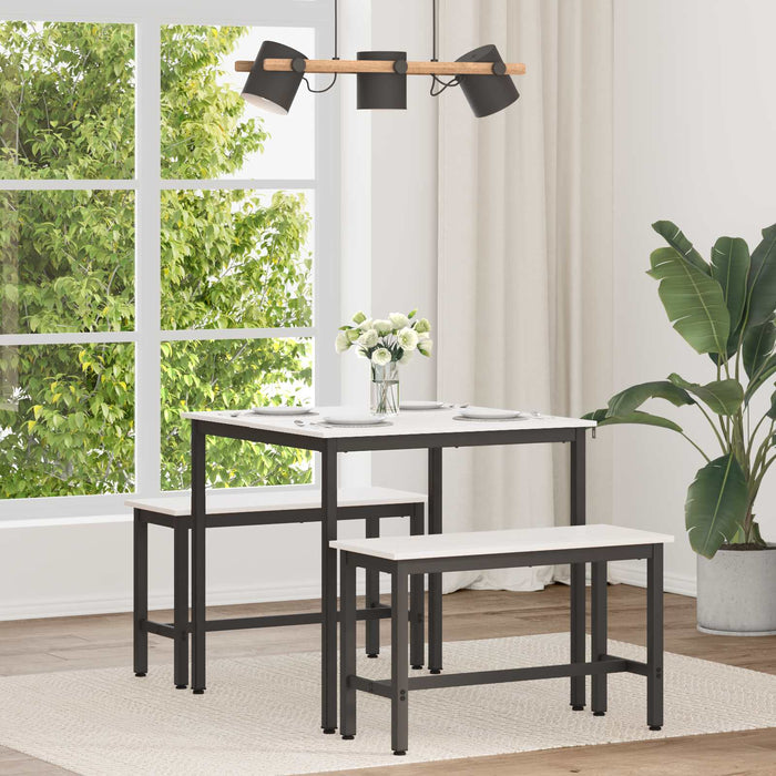 Masă de dining Alb 80 x 80 x 75 cm Lemn de pin masiv WALTI