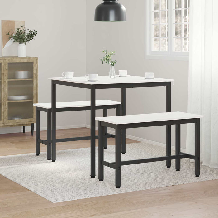 Masă de dining Alb 80 x 80 x 75 cm Lemn de pin masiv WALTI