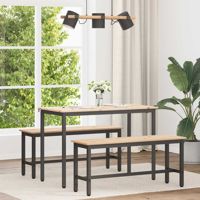 Masă de dining natural 110 x 55 x 75 cm Lemn de pin masiv - WALTI WALTI