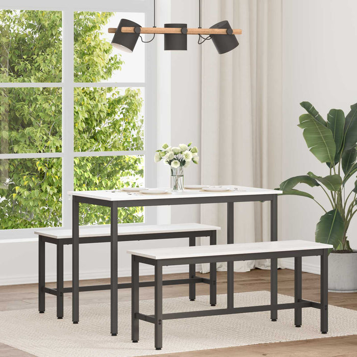 Masă de dining Alb 110 x 55 x 75 cm Lemn de pin masiv WALTI