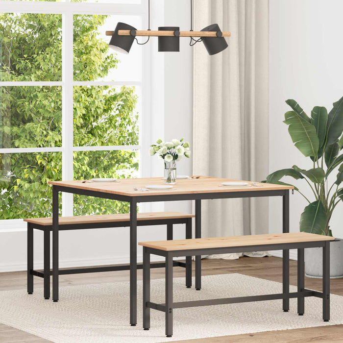 Masă de dining natural 110 x 110 x 75 cm Lemn de pin masiv - WALTI WALTI