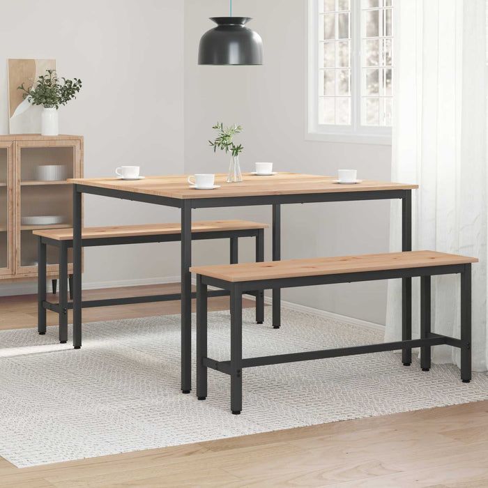 Masă de dining natural 110 x 110 x 75 cm Lemn de pin masiv - WALTI WALTI