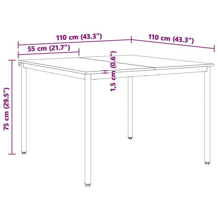 Masă de dining Alb 110 x 110 x 75 cm Lemn de pin masiv WALTI
