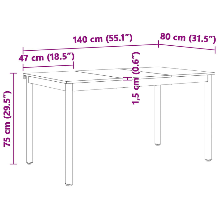 Masă de dining Alb 140 x 80 x 75 cm Lemn de pin masiv WALTI