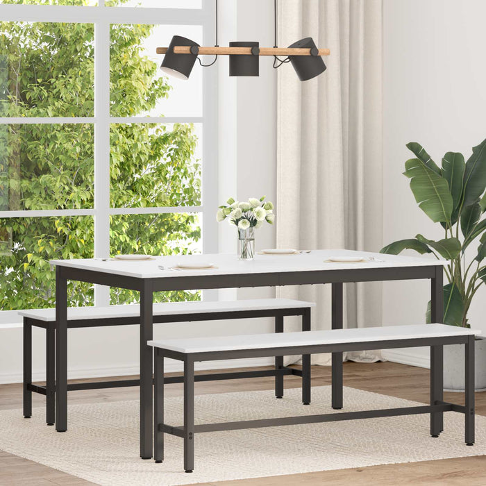 Masă de dining Alb 150 x 90 x 75 cm Lemn de pin masiv WALTI